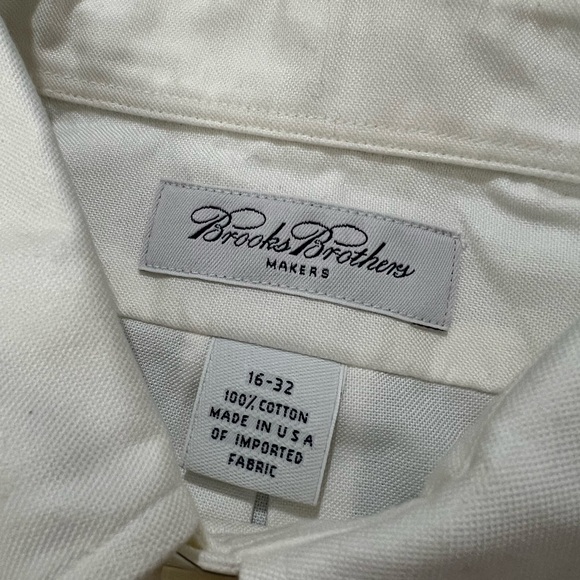 Brooks Brothers Men’s white dress shirt Oxford cloth button down 16-32 NEW - Picture 8 of 9